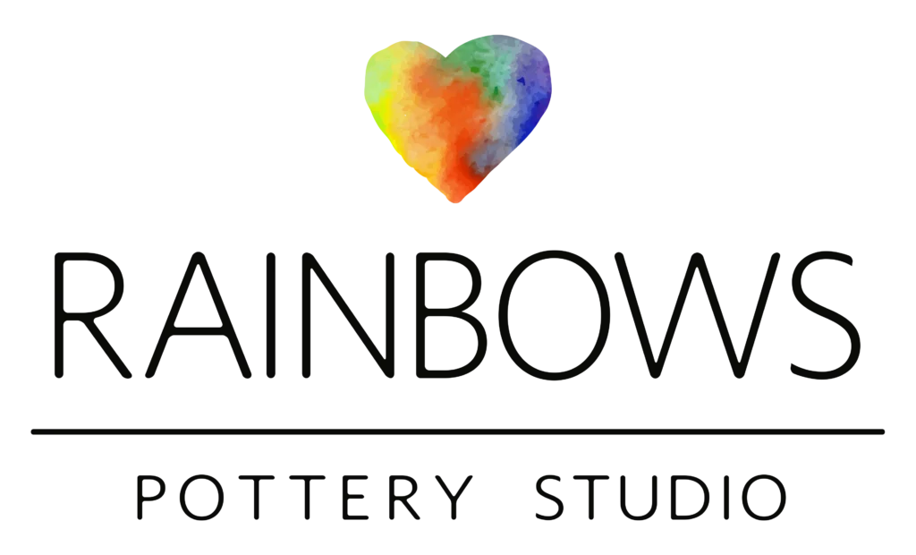 Rainbows Pottery Studio Logo Stacked