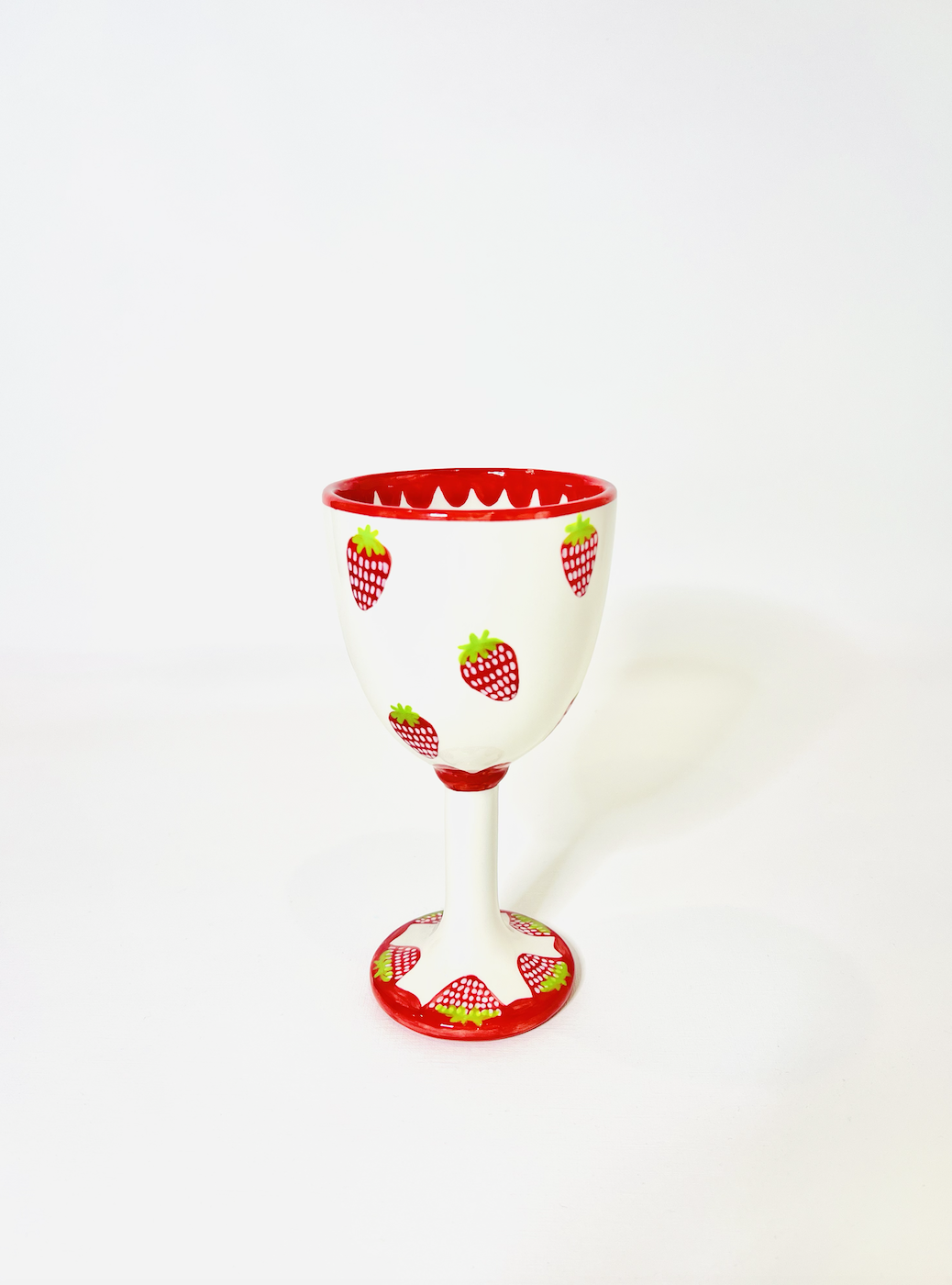 Strawberry Ceramic Goblet